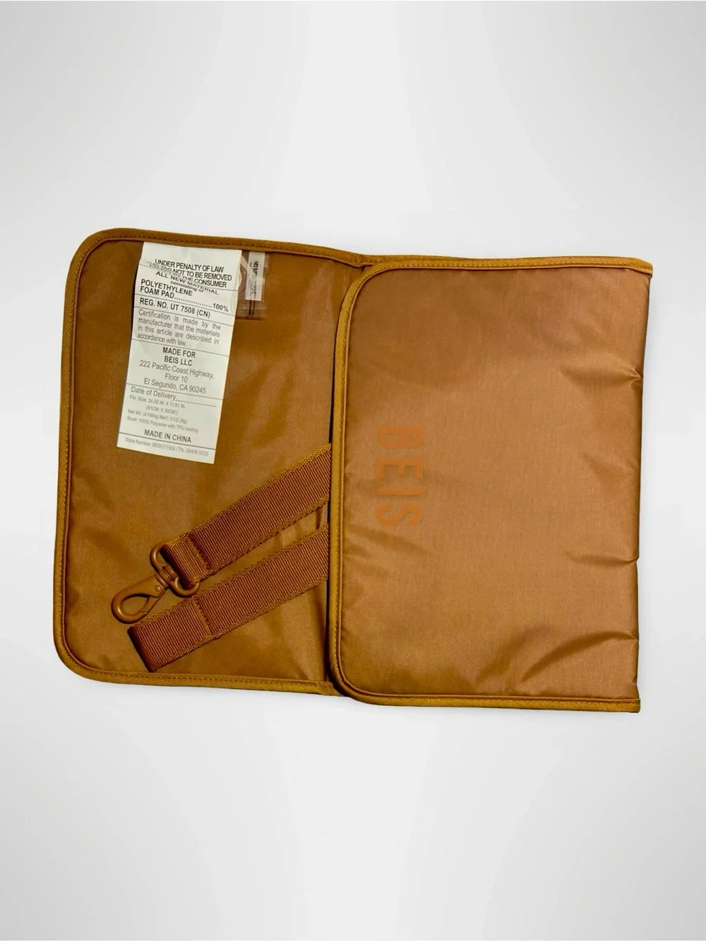 BÉIS Portable Baby Changing Mat Pad Tan Beige Travel Diaper Station